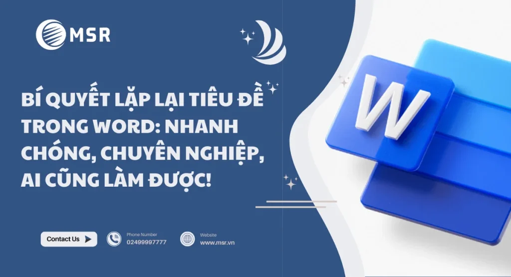 lặp lại tiêu đề trong word