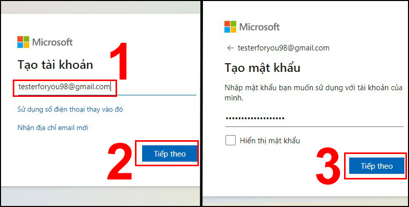 tạo tài khoản microsoft miễn phí